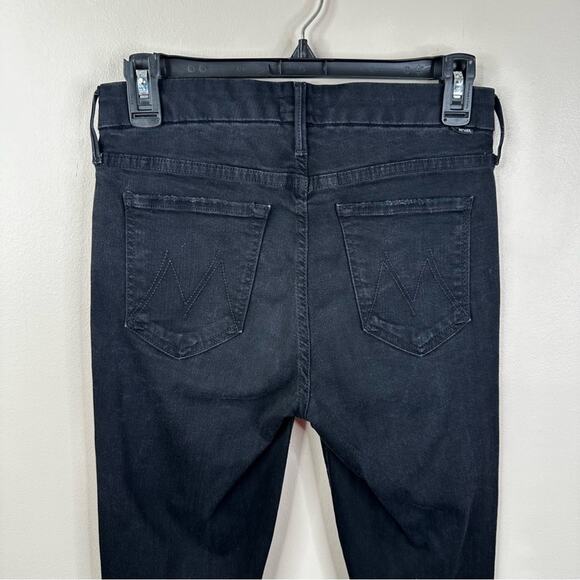 MOTHER Jeans Womens 27 Looker Ankle Fray in Guilty As Sin Black Distressed Denim - Picture 8 of 14